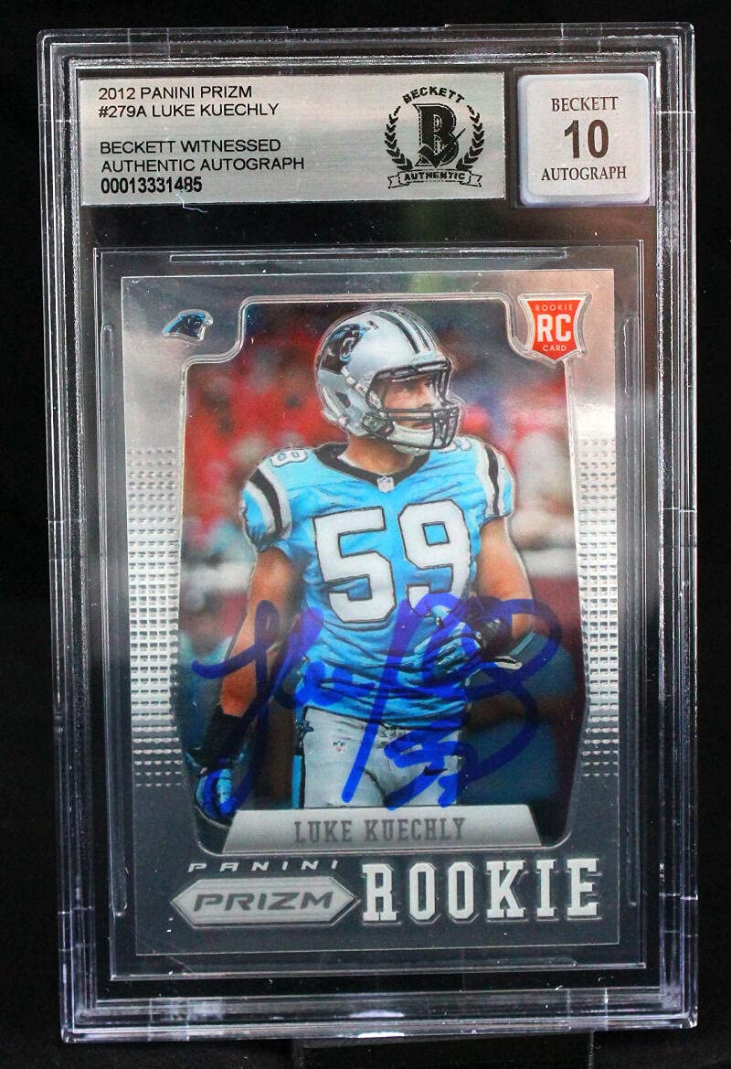 2012 Panini Prizm #279A Luke Kuechly Carolina Panthers BAS Autograph 10