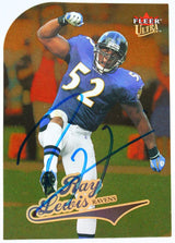 2004 Fleer Ultra Gold #74 Ray Lewis Baltimore Ravens Autograph Beckett Witness