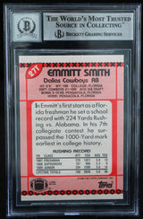 1990 Topps Traded #27T Emmitt Smith Auto Dallas Cowboys BAS Autograph 10