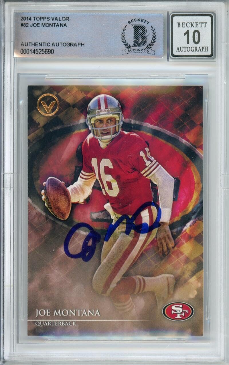 2014 Topps Valor #82 Joe Montana San Francisco 49ers BAS Autograph 10