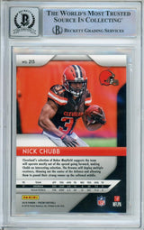 2018 Panini Prizm #213 Nick Chubb RC Cleveland Browns BAS Autograph 10