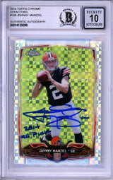 2014 Topps Chrome XFractors #169 Johnny Manziel RC Cleveland Browns BAS Auto 10