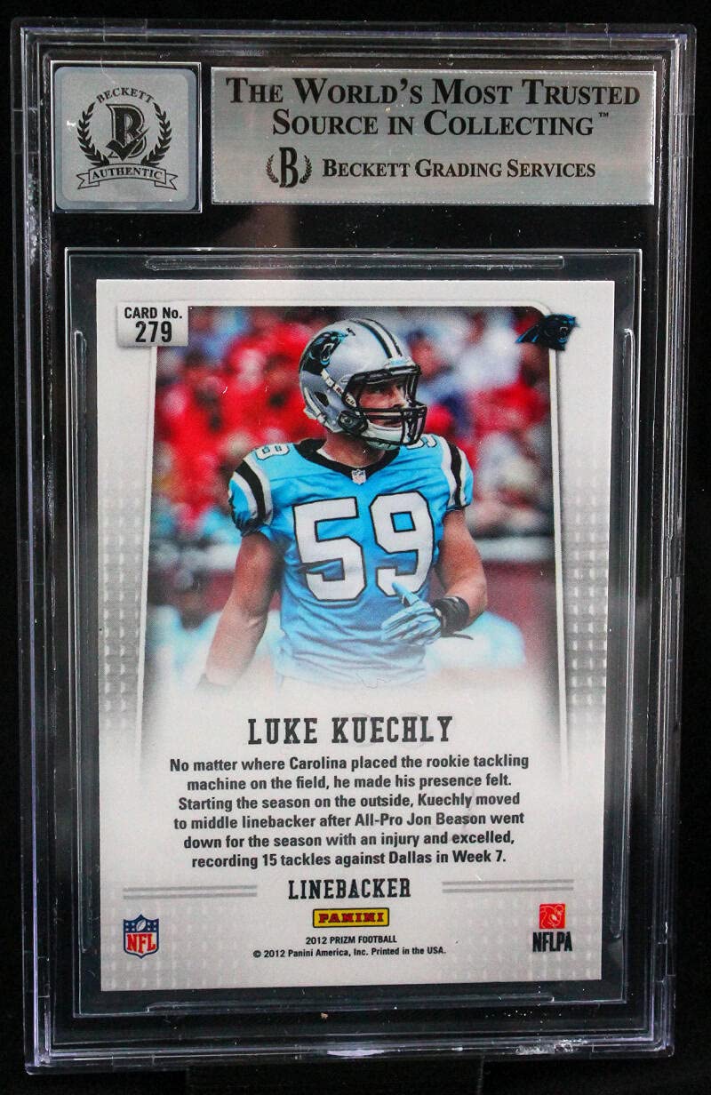 2012 Panini Prizm #279A Luke Kuechly Carolina Panthers BAS Autograph 10