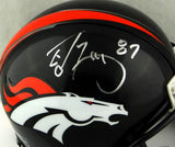 Ed McCaffrey Autographed Denver Broncos Mini Helmet- JSA W Authenticated *Silver