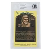 Brooks Robinson Signed Slabbed Orioles Hall of Fame Plaque Postcard BAS 105 - Sports Integrity