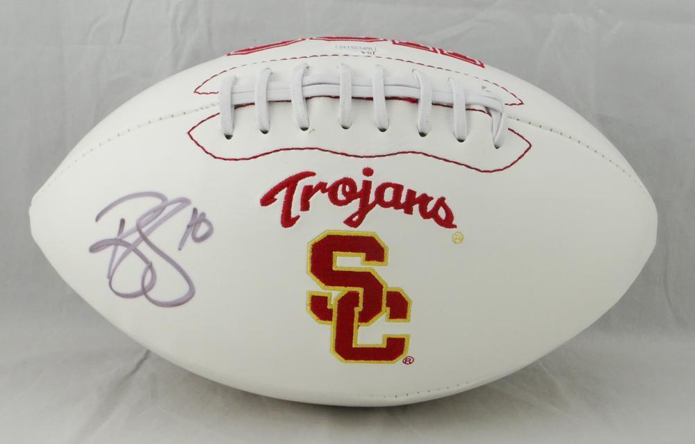 Brian Cushing Autographed USC Trojans Logo Football- JSA W Auth *Left