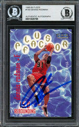 Dennis Rodman Autographed 1998-99 Fleer Tradition Card #139 Chicago Bulls Beckett BAS #13020799