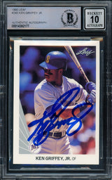 Ken Griffey Jr. Autographed 1990 Leaf Card #245 Seattle Mariners Auto Grade Gem Mint 10 Beckett BAS Stock #206792