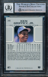 Ken Griffey Jr. Autographed 1990 Leaf Card #245 Seattle Mariners Auto Grade Gem Mint 10 Beckett BAS Stock #206792