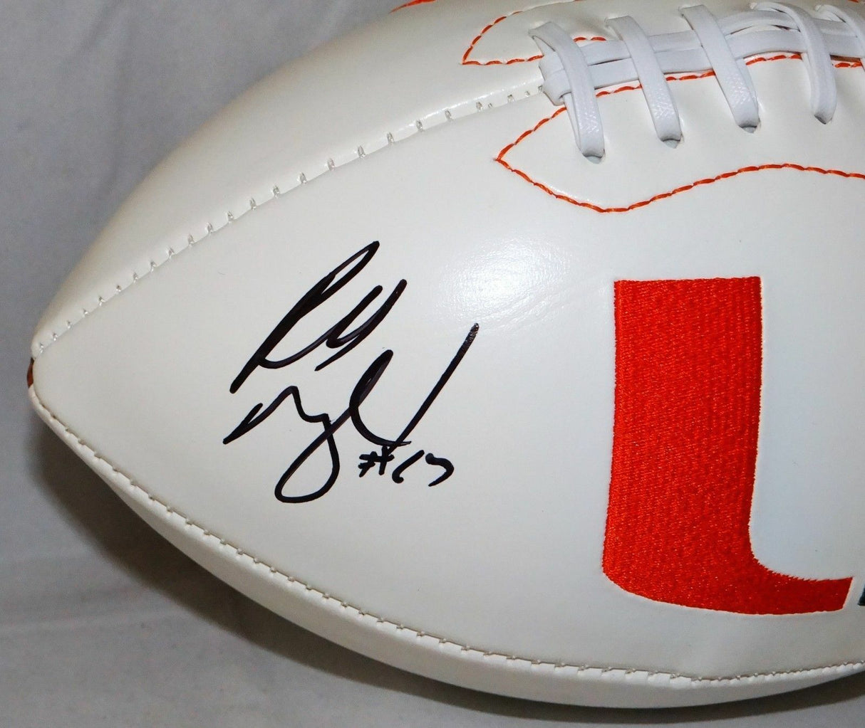 Russell Maryland Autographed Miami Hurricanes Logo Football- JSA W Auth