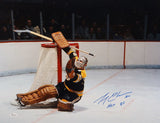 Gerry Cheevers HOF Autographed 16x20 Sliding Save Photo- JSA W Authenticated