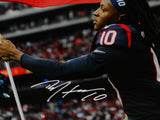 DeAndre Hopkins Autographed Texans 16x20 with Flag PF Photo- JSA W Auth *White