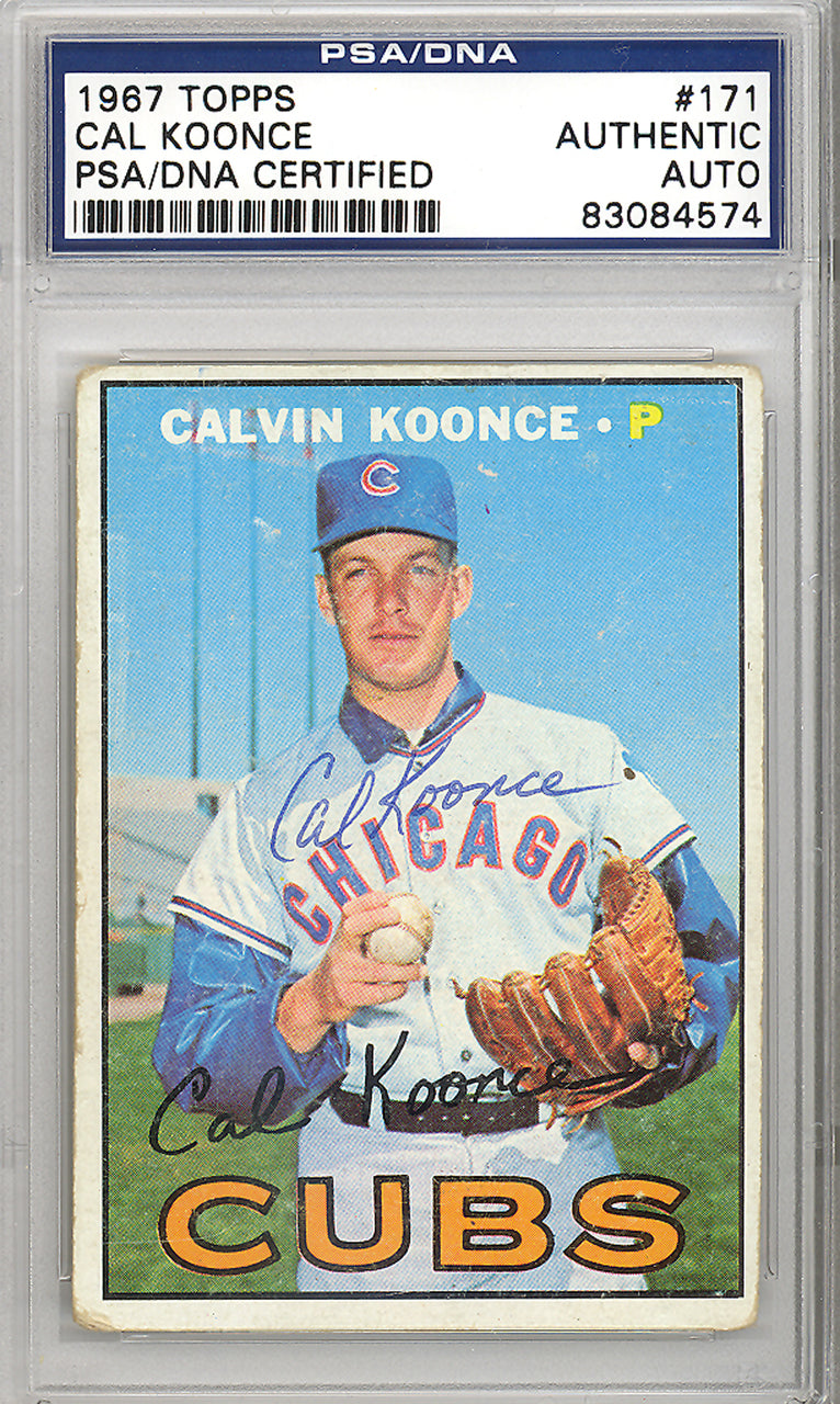 Cal Koonce Autographed 1967 Topps Card #171 Chicago Cubs PSA/DNA #83084574