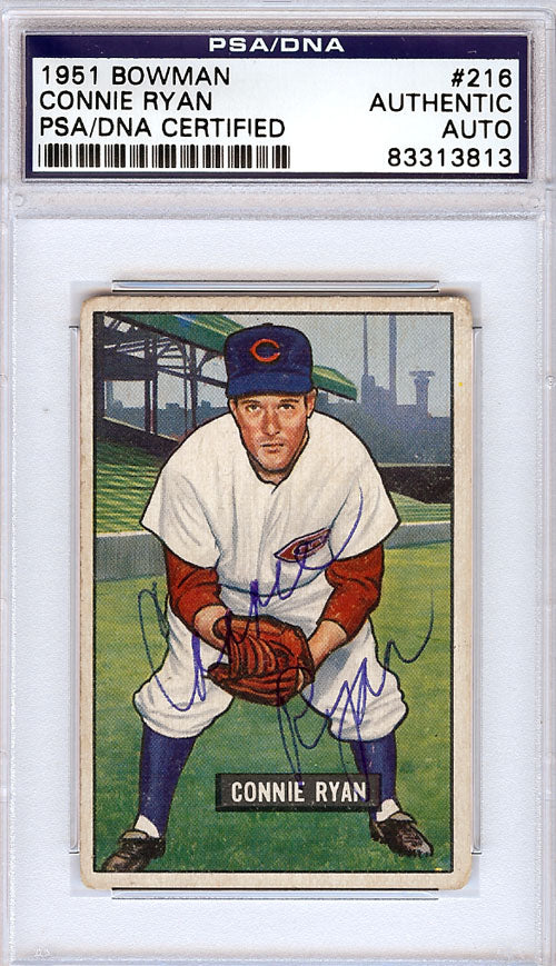 Connie Ryan Autographed 1951 Bowman Card #216 Cincinnati Reds PSA/DNA #83313813