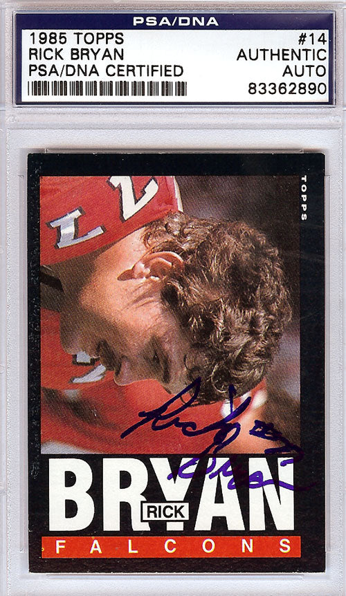 Rick Bryan Autographed 1985 Topps Rookie Card #14 Atlanta Falcons PSA/DNA #83362890