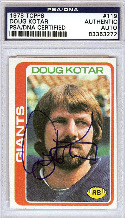 Doug Kotar Autographed 1978 Topps Card #119 New York Giants PSA/DNA #83363272