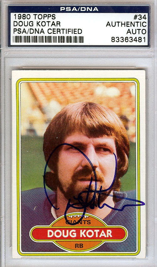 Doug Kotar Autographed 1980 Topps Card #34 New York Giants PSA/DNA #83363481