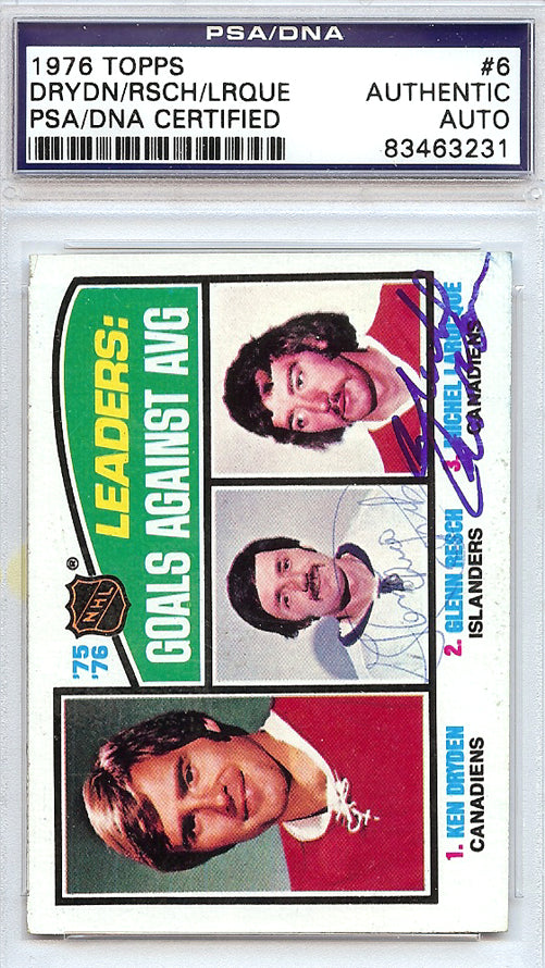 Michel "Bunny" Larocque & Glenn Resch Autographed 1976 Topps Card #6 PSA/DNA #83463231