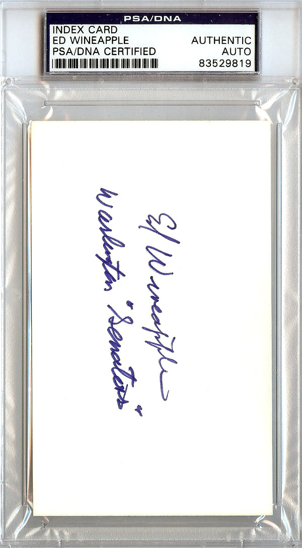 Ed Wineapple Autographed 3x5 Index Card Washington Senators PSA/DNA #83529819