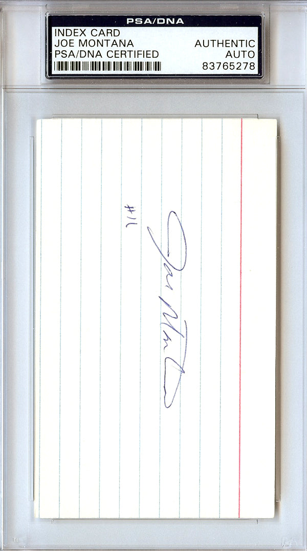 Joe Montana Autographed 3x5 Index Card San Francisco 49ers Vintage Rookie Era Signature PSA/DNA #83765278