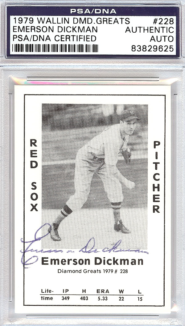 Emerson Dickman Autographed 1979 Diamond Greats Card #228 Boston Red Sox PSA/DNA #83829625