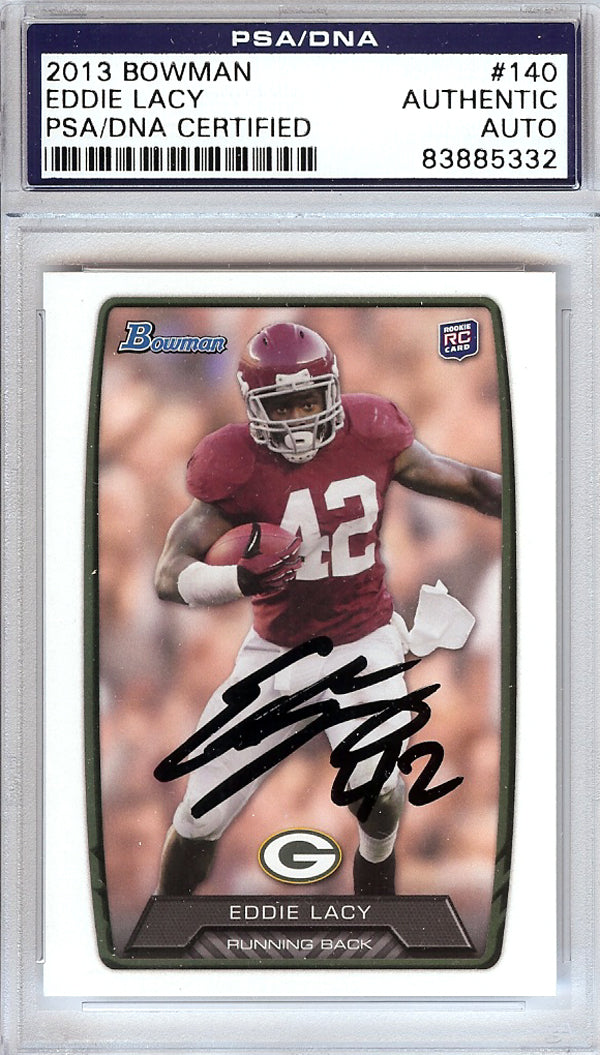 Eddie Lacy Autographed 2013 Bowman Card #140 Alabama Crimson Tide PSA/DNA #83885332