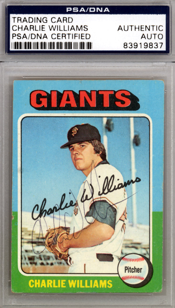 Charlie Williams Autographed 1975 Topps Card #449 San Francisco Giants PSA/DNA #83919837