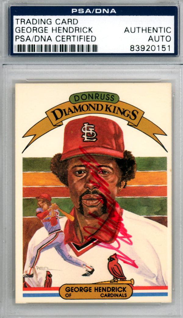 George Hendrick Autographed 1982 Donruss Card #9 St. Louis Cardinals PSA/DNA #83920151