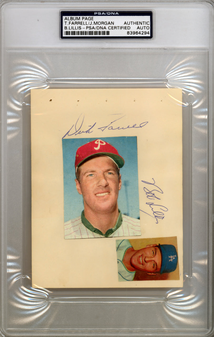 Dick "Turk" Farrell & Joe Morgan Autographed 4.5x6 Album Page PSA/DNA #83964294