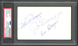 Joe DiMaggio, Vince DiMaggio & Dom DiMaggio Autographed 3x5 Index Card DiMaggio Brothers PSA/DNA #84195083