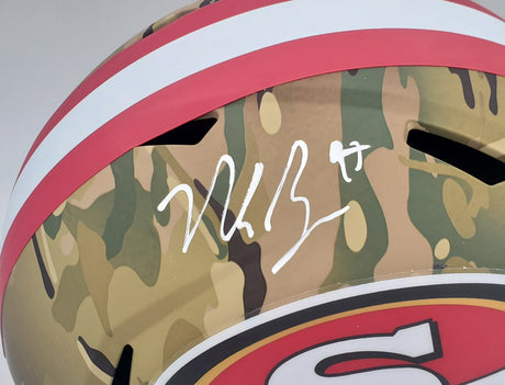 Nick Bosa Autographed San Francisco 49ers Camo Full Size Replica Speed Helmet Beckett BAS QR Stock #196988