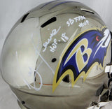 Ray Lewis Full Name Signed Ravens F/S Chrome Helmet w/ HOF& SB MVP- Beckett Auth