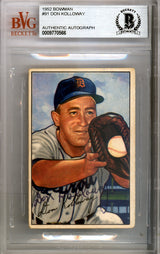 Don Kolloway Autographed 1952 Bowman Card #91 Detroit Tigers Beckett BAS #9770566