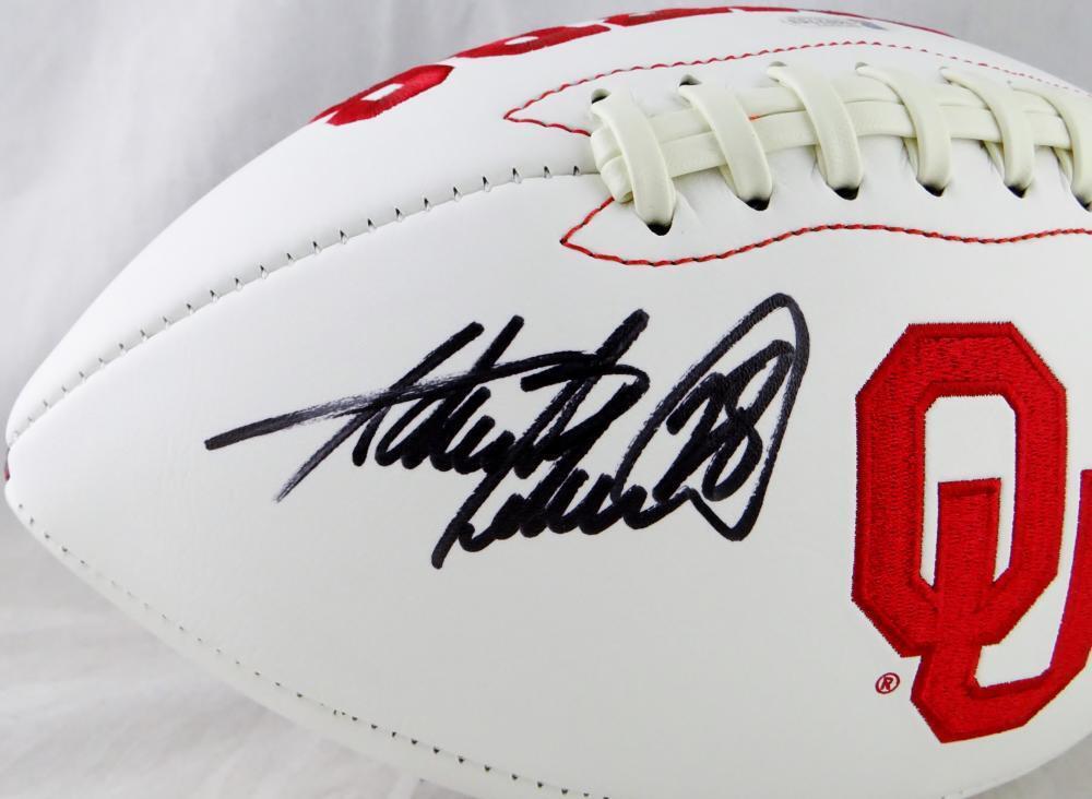 Adrian Peterson signed Oklahoma Sooners Logo Football- Beckett Authenticated