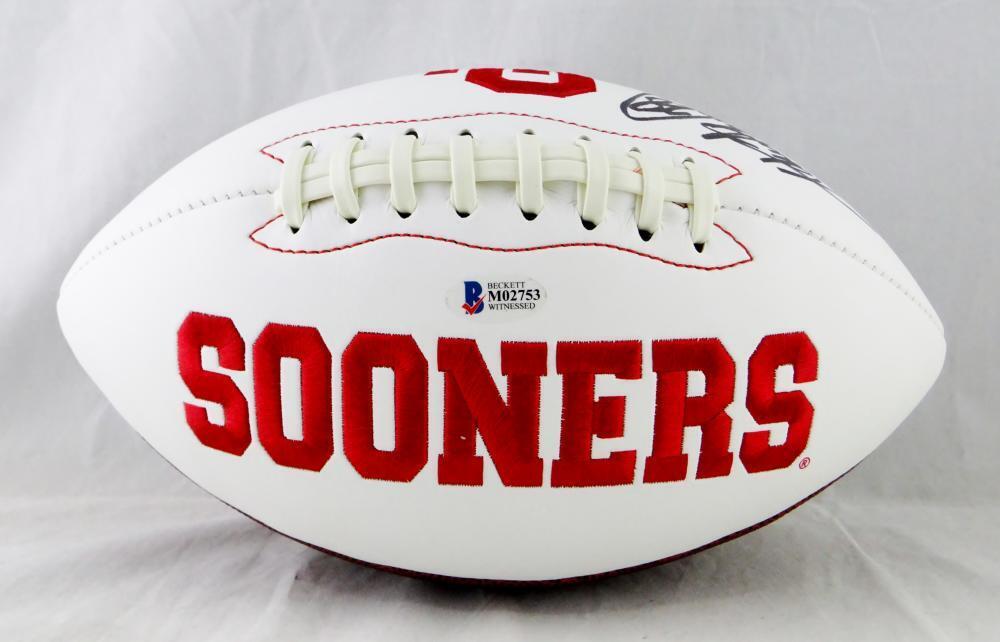 Adrian Peterson signed Oklahoma Sooners Logo Football- Beckett Authenticated