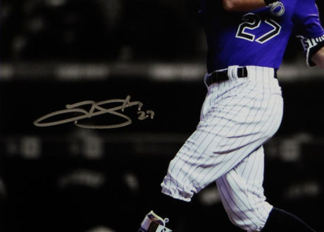 Trevor Story Autographed Colorado Rockies 8x10 Swinging PF Photo- JSA W Auth