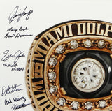 72 Dolphins Autographed 16x20 Super Bowl Ring w/ 19 Sigs -JSA W Auth *Black