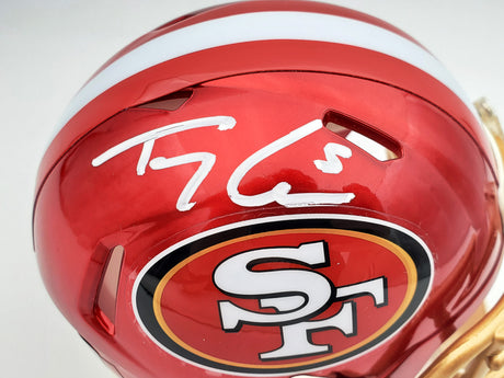 Trey Lance Autographed San Francisco 49ers Flash Red Speed Mini Helmet Beckett BAS QR Stock #197093