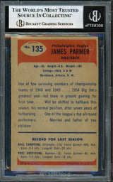 James Parmer Autographed 1955 Bowman Rookie Card #135 Philadelphia Eagles Beckett BAS #17070332