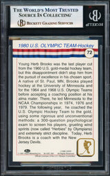 Herb Brooks Autographed 1991 Impel Card #72 1980 Team USA Beckett BAS #17068865