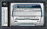 Felnin Celesten Autographed 2023 Bowman Chrome Draft Rookie Card #BDC178 Seattle Mariners Beckett BAS #17068939