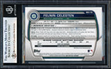 Felnin Celesten Autographed 2023 Bowman Chrome Draft Rookie Card #BDC178 Seattle Mariners Beckett BAS #17068940