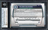 Felnin Celesten Autographed 2023 Bowman Chrome Draft Rookie Card #BDC178 Seattle Mariners Beckett BAS #17068942