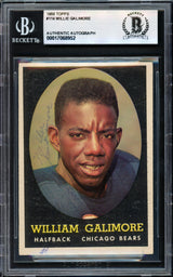 Willie Galimore Autographed 1958 Topps Rookie Card #114 Chicago Bears Beckett BAS #17068952