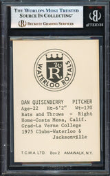 Dan Quisenberry Autographed 1975 TCMA Rookie Card #2 Waterloo Royals Beckett BAS #17068694