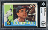 Faye Throneberry Autographed 1960 Topps Card #9 Washington Senators Beckett BAS #17070038