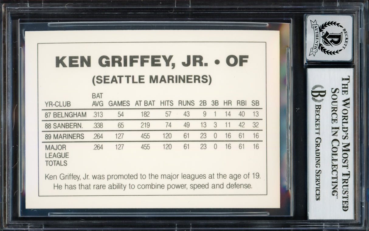 Ken Griffey Jr. Autographed 1989 Broders Rookie Card Seattle Mariners Auto Grade Gem Mint 10 Beckett BAS #17037648