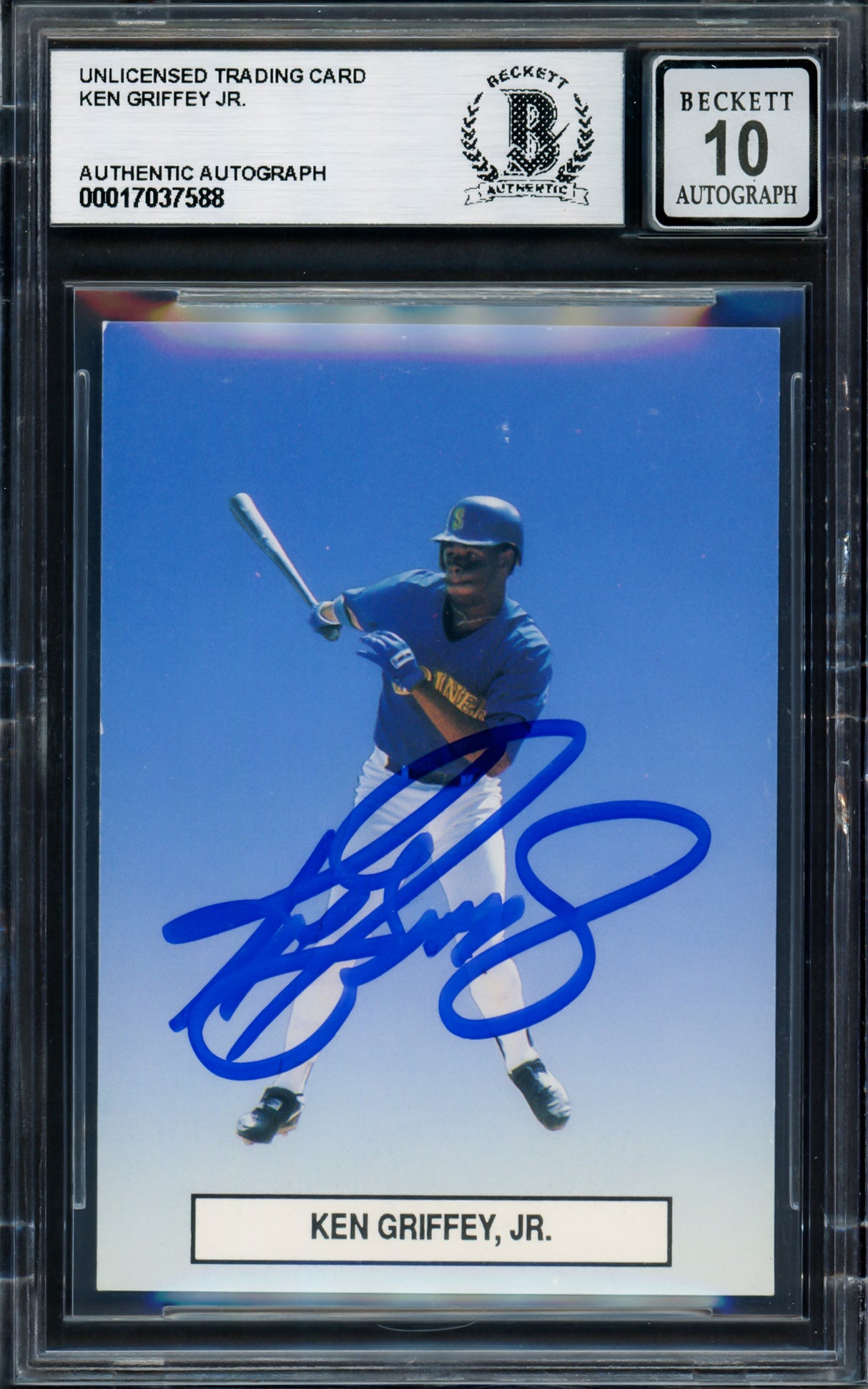 Ken Griffey Jr. Autographed 1989 Premier Player Rookie Card #1 Seattle Mariners Auto Grade Gem Mint 10 Beckett BAS #17037588