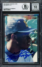 Ken Griffey Jr. Autographed 1989 Rookies Superstars Rookie Card #1 Seattle Mariners Auto Grade Gem Mint 10 Beckett BAS #17039043