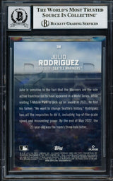 Julio Rodriguez Autographed 2022 Stadium Club Chrome Destiny Rookie Card #3B Seattle Mariners Auto Grade Gem Mint 10 Beckett BAS #17037809